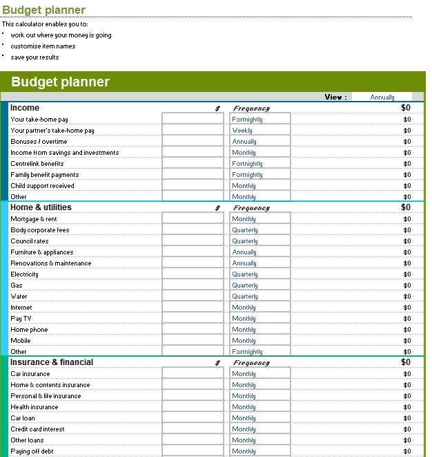 free microsoft excel budget template